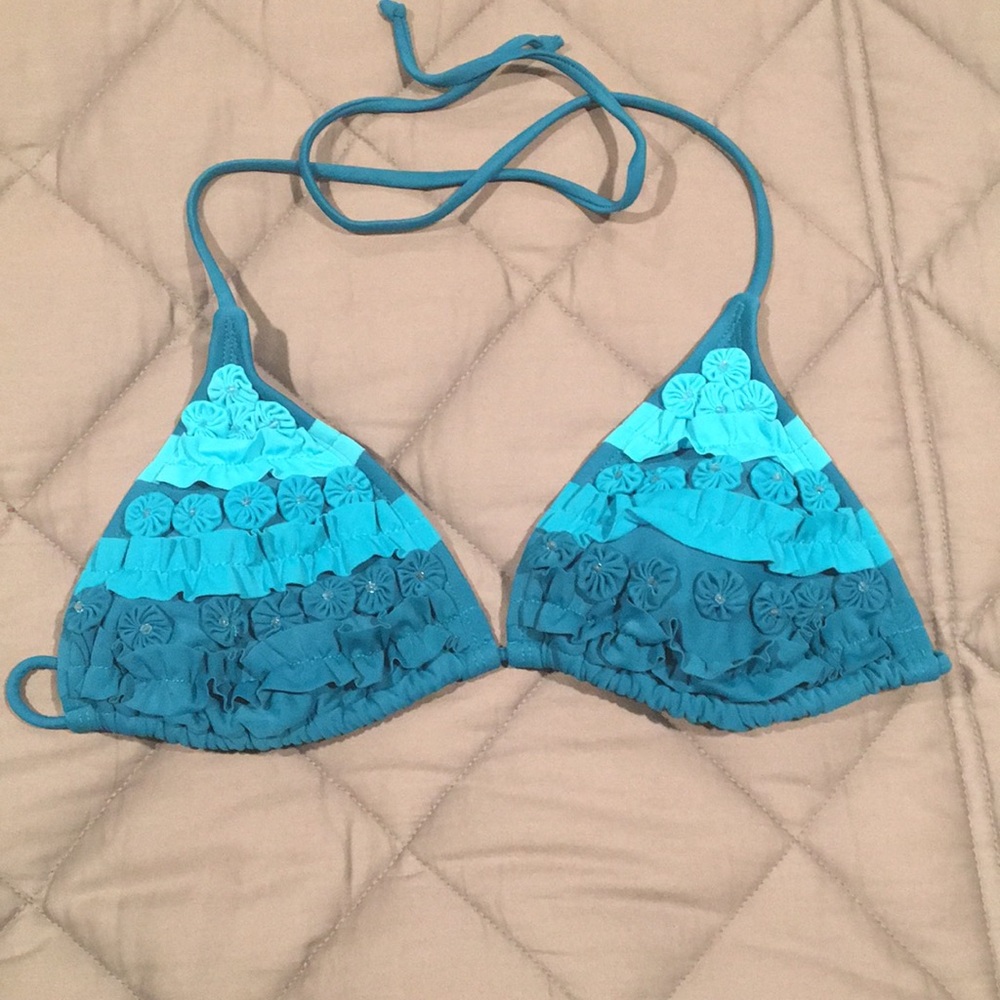 Xhilaration TEAL Bathing Suit Top; M